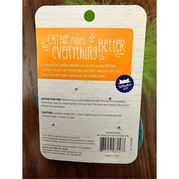 Peacock Catnip Infused Cat Toy Pet Supplies PlayToy - Picture 2 of 2